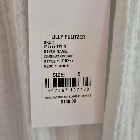 Lilly Pulitzer Zemini Maxi Coverup in White NWT - Picture 10 of 10